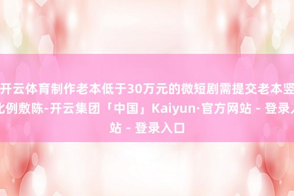 开云体育制作老本低于30万元的微短剧需提交老本竖立比例敷陈-开云集团「中国」Kaiyun·官方网站 - 登录入口