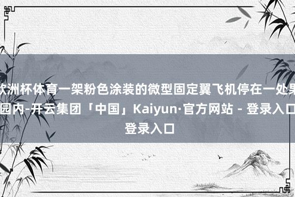 欧洲杯体育一架粉色涂装的微型固定翼飞机停在一处果园内-开云集团「中国」Kaiyun·官方网站 - 登录入口