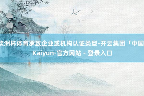 欧洲杯体育罗致企业或机构认证类型-开云集团「中国」Kaiyun·官方网站 - 登录入口