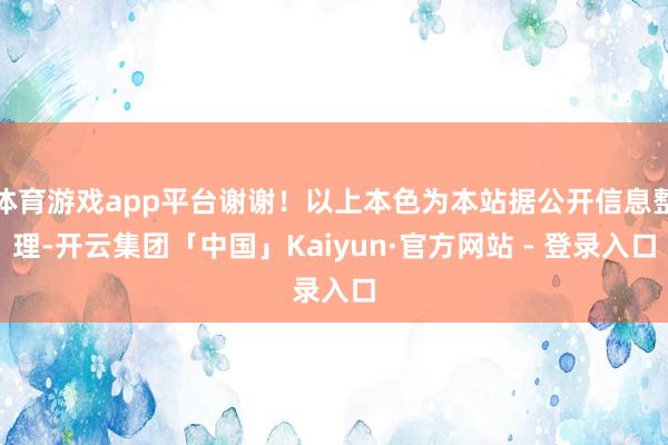 体育游戏app平台谢谢！以上本色为本站据公开信息整理-开云集团「中国」Kaiyun·官方网站 - 登录入口