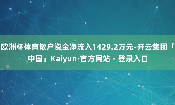 欧洲杯体育散户资金净流入1429.2万元-开云集团「中国」Kaiyun·官方网站 - 登录入口