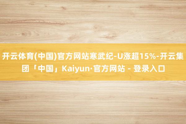 开云体育(中国)官方网站寒武纪-U涨超15%-开云集团「中国」Kaiyun·官方网站 - 登录入口