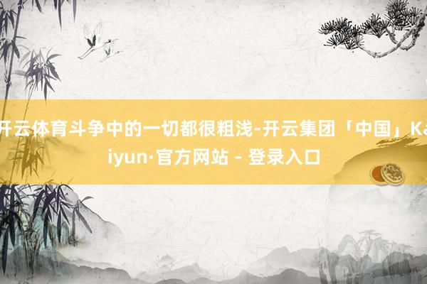 开云体育斗争中的一切都很粗浅-开云集团「中国」Kaiyun·官方网站 - 登录入口